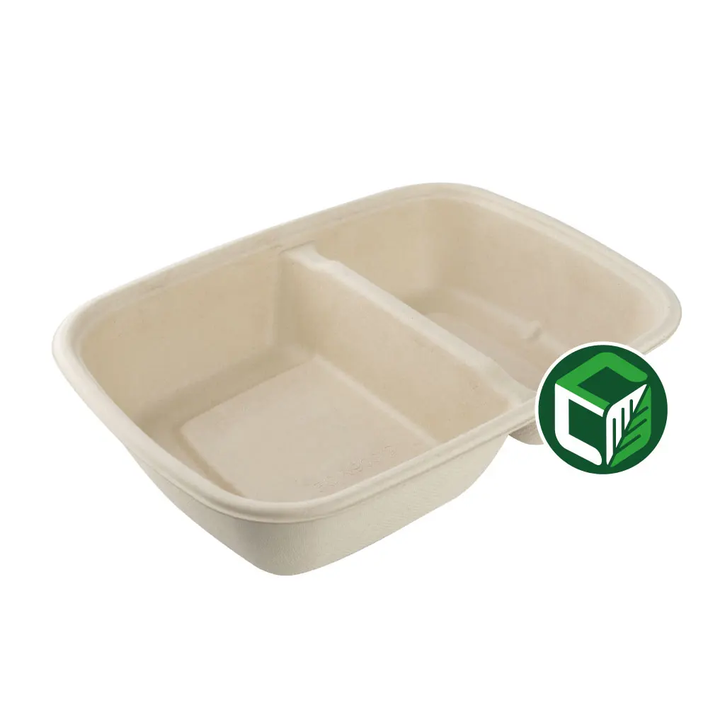 
2 Compartment biodegradable fast food paper packaging 