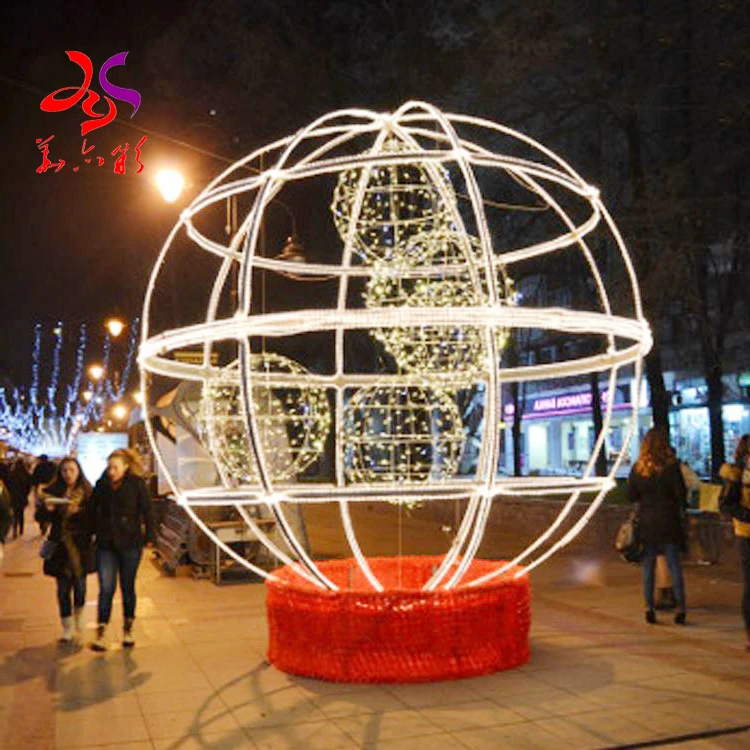 Huayicai outdoor garden park led luxury luzes de natal exterior decoration purple  christmas motif balls