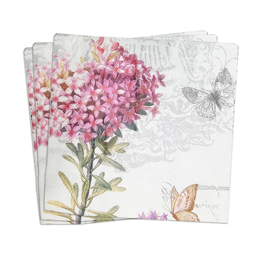 party printed dinner napkins floral serviettes