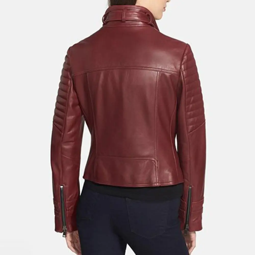 Custom Made Black Women fashion leather jacket ladies Faux Leather Motor Biker Short Coat PU Jacket for girls