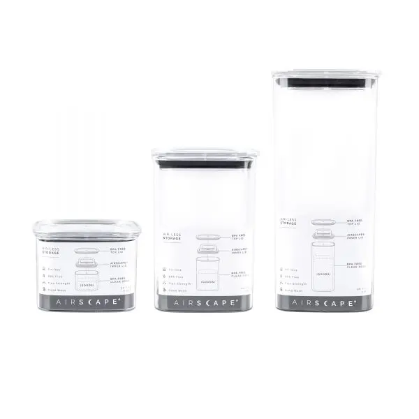 Airscape Lite Food Storage The Airscape Lite features the same patented food-preserving technology in a stackable