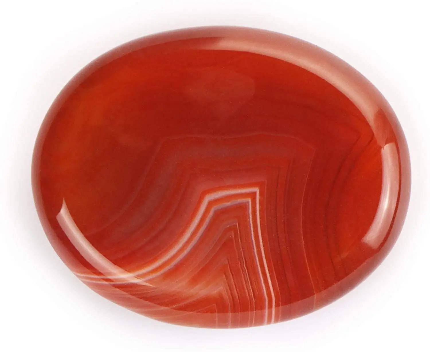 2inch Worry Stone, 1pcs Thumb Banded Carnelian Agate Worry Stone Palm