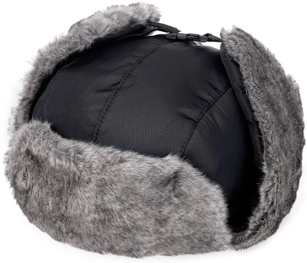 
Wholesale Winter Bomber Hats Men Thicker Fur Earflap Heating Plain Snow Russian Plush Ski Hat with mask 