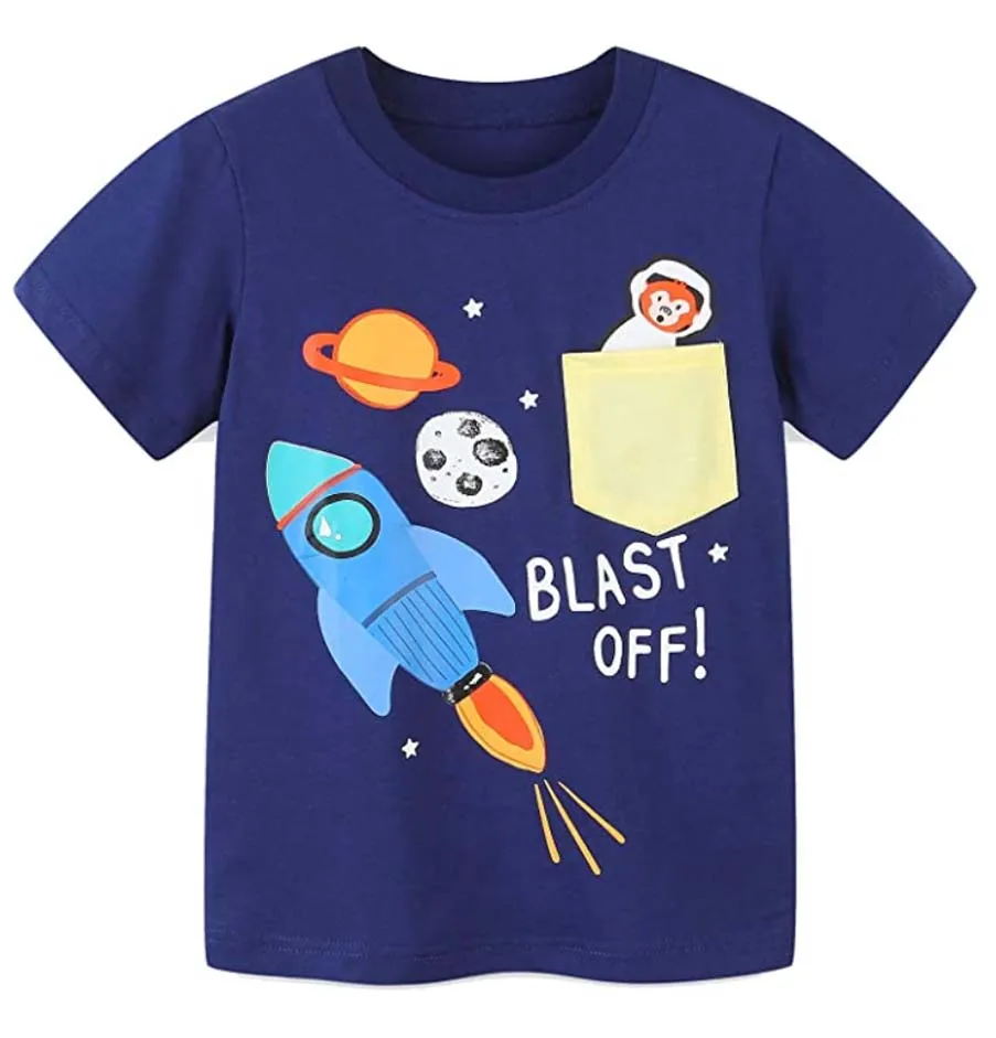 Wholesale custom logo crew Neck  Children Short Sleeve T-Shirt Custom Printing 100% Cotton Kids Baby Girl Boy T shirts