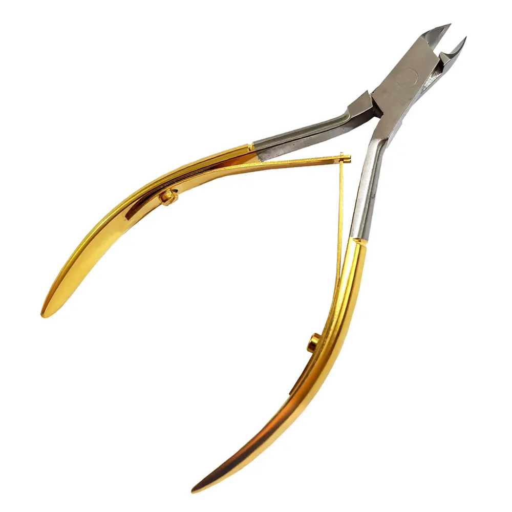 Cuticle Nippers Professional Best Selling Plasma Gold Handle Sharp Jaw Nippers For Ingrown Toenails Clippers