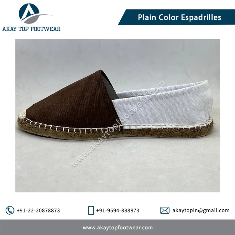Highest Selling Natural Rubber Made Traditional Design Plain Solid Color Espadrilles Flat Shoes at Low Market Price