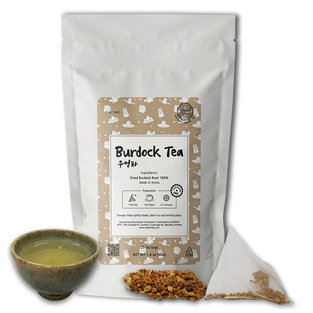 Корейский чай для похудения, чай из корней заусенцев в пирамиде, чайные пакетики с треугольным фильтром, Сделано в Корее