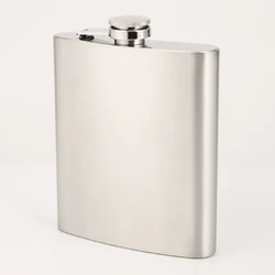OEM 6oz original brushed stainless steel silver hip flask for liquor whisky spirit