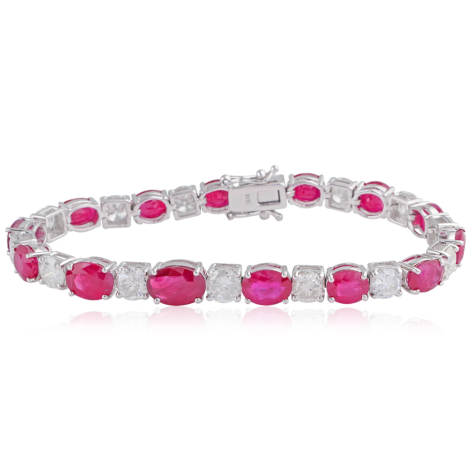 
Натуральный бриллиантовый рубиновый камень, Теннисный браслет, золото 18k, ювелирные изделия 