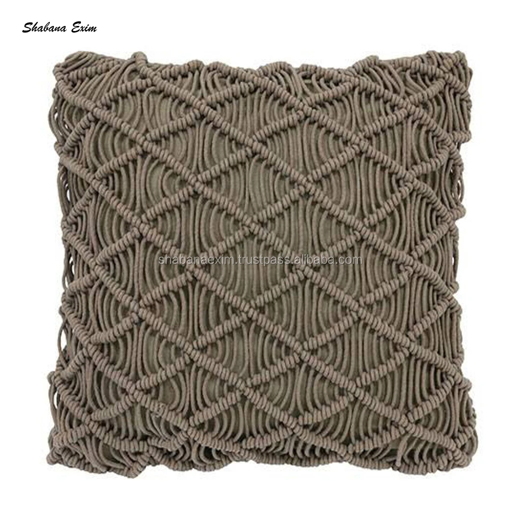 Cotton Macrame Pillow Cover Cushion Cover Home Textiles Decorative Crochet Boho Throw Pillow Case