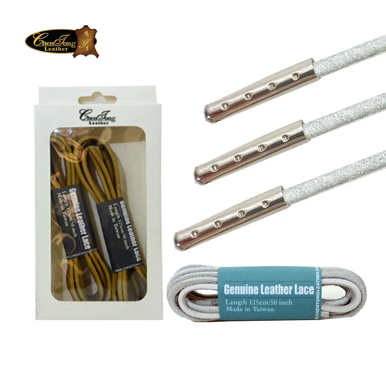 Кожаные шнурки 100% из сыромятной кожи вощеные круглые для обуви