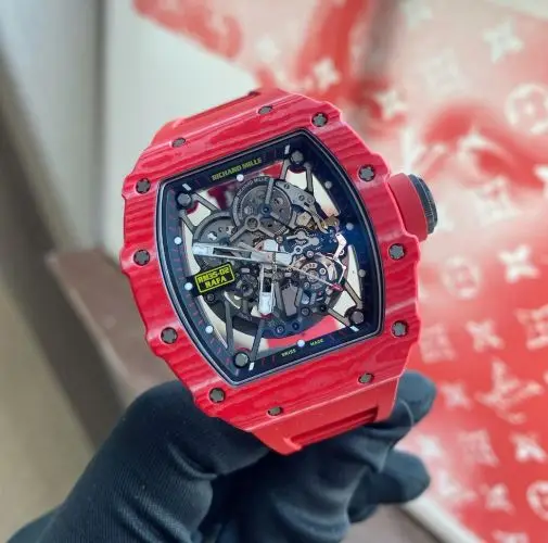 
BEST SALES ORIGINAL Richards Milles Rafael Nadal Signature Black Carbon 50MM Watch 