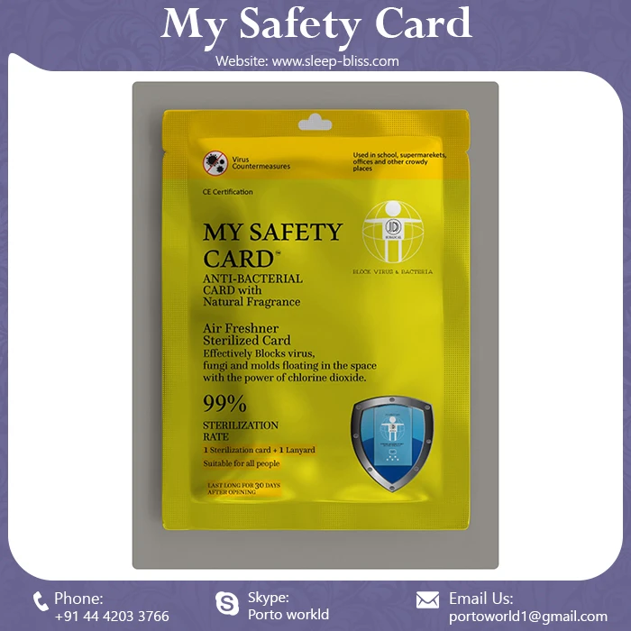 Антибактериальная клинически протестированная и сертифицированная защитная карта против вирусов бактерий грибков