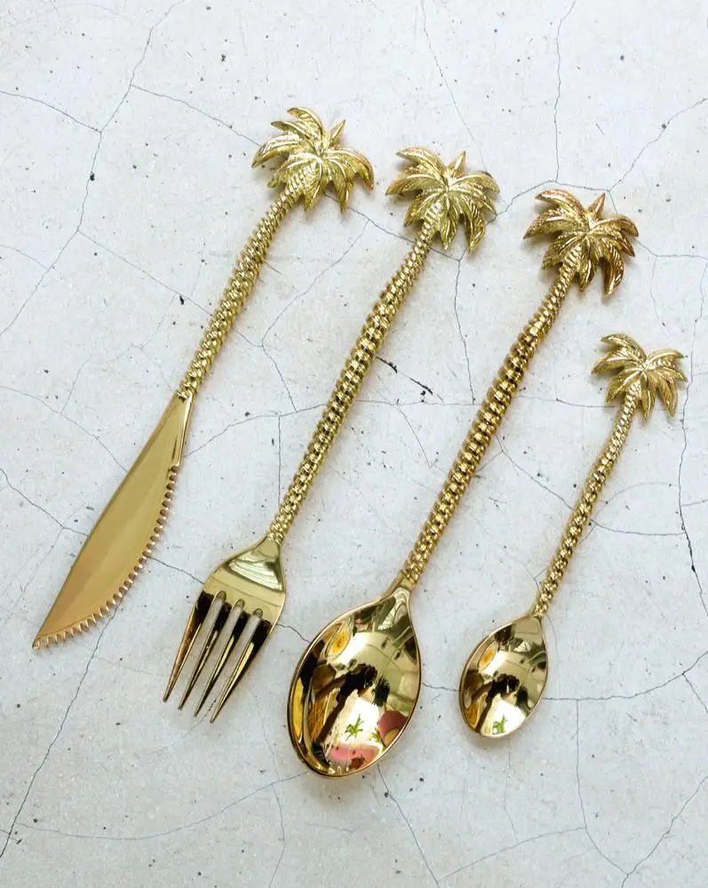 Hot Sale 100% Indonesia Wooden Utensils Wooden Spoon Fork Brass Teak Mahogany Wood Kitchenwares Housewares