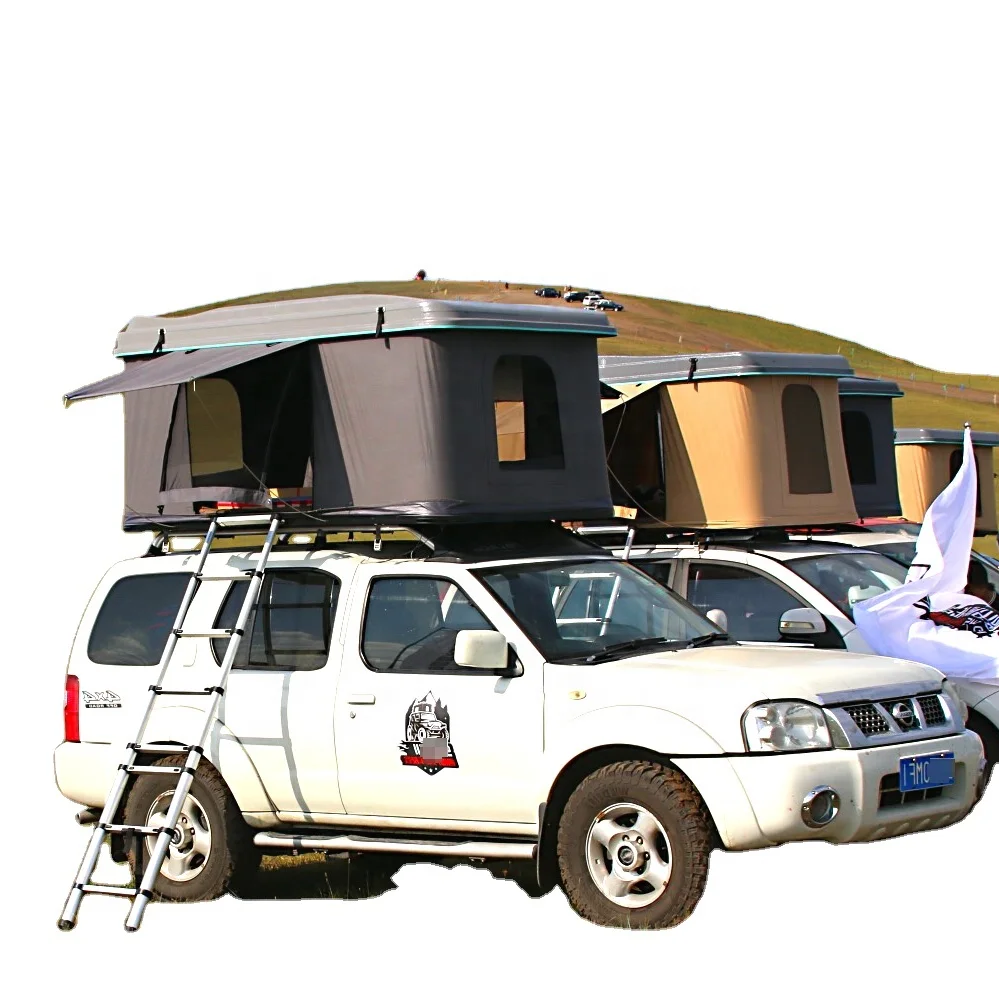 Remote Electric Roof Top Tent ABS Hard Shell Pop Up Roof Top Tent 3 People For SUV/4WD