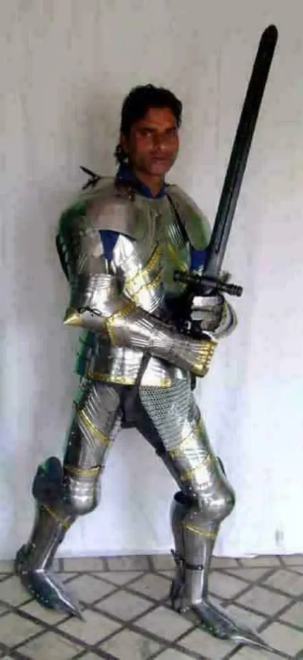 Medieval Knight Wearable Suit Of Armor Crusader Gothic Full Body Armour ZA79