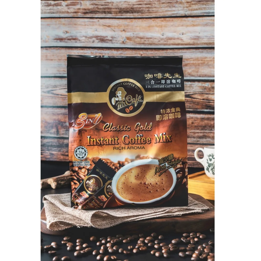 Оригинальный горький кофе с кофеином MR CAFE Classic Gold 3 в 1 Микс мгновенного 25 г x 24 20p немолочным сливочным