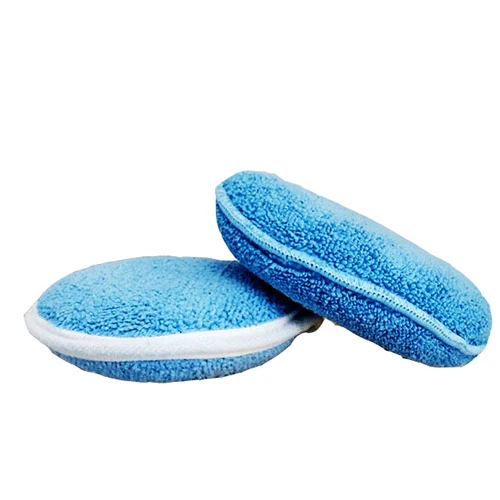 KOREAN MICROFIBER CAR WAXING APPLICATOR PAD 13DIA Hard Overlock Sewing High Density cost-effective