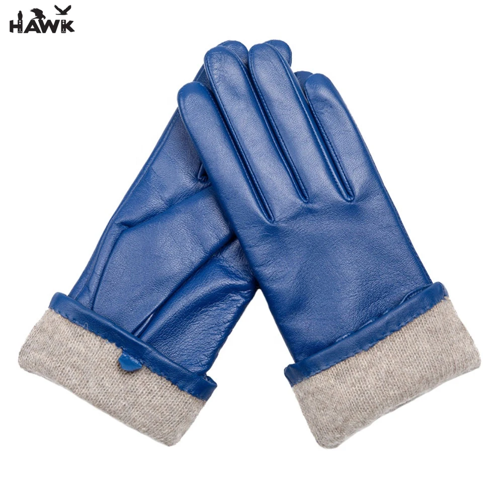 Spring 2021 New Fashion Ladies Gloves Fingers PU Semi Rib Leather   Warm Daily And Riding Gloves Wholesale Gloves
