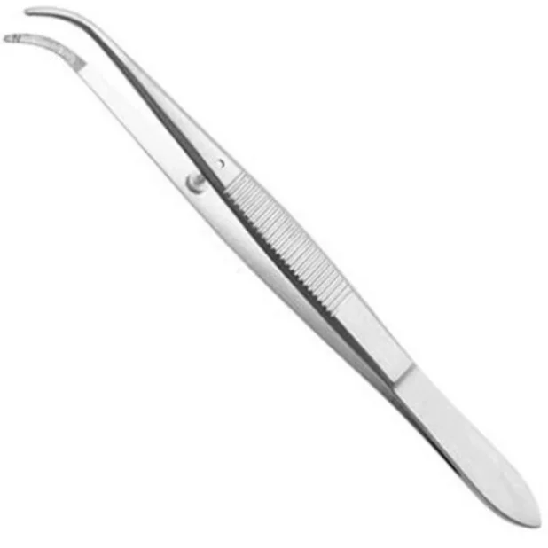 Available In Stock High Quality Stainless Steel Curved Perry Tweezer For Dental Diagnostic/Holding Cotton By Hospitech Traders