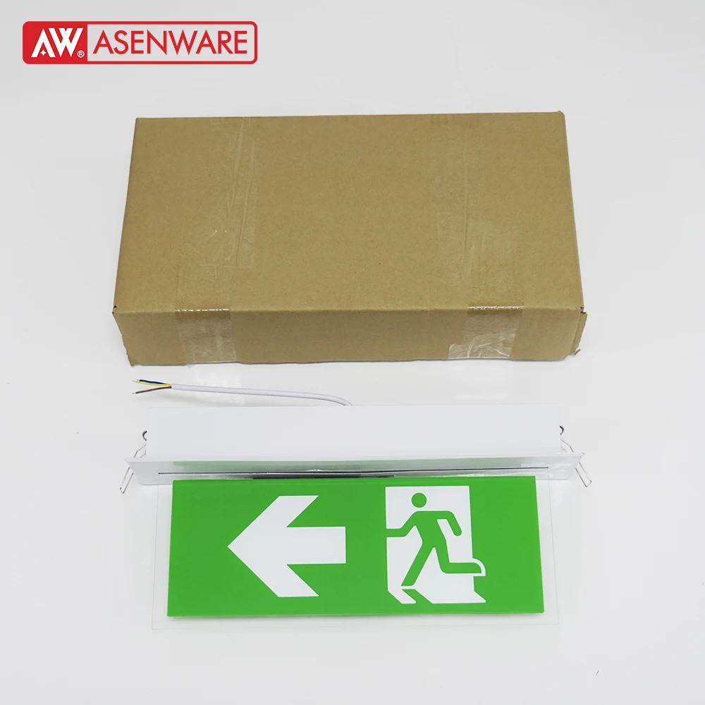 exit sign in emergency lighting led exit sign plate wall mounted Chinese manufacturer bulkhead battery light