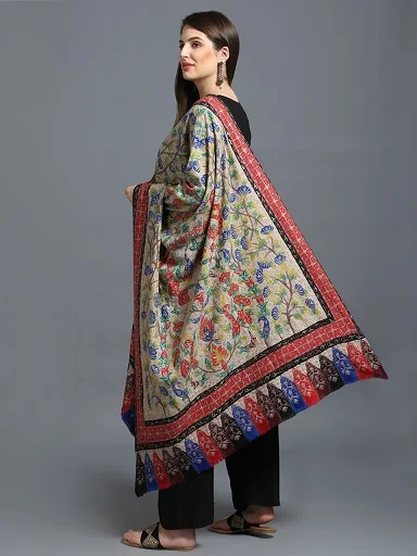 Hand Pashmina Kalamkari Hand Embroidered Shawls