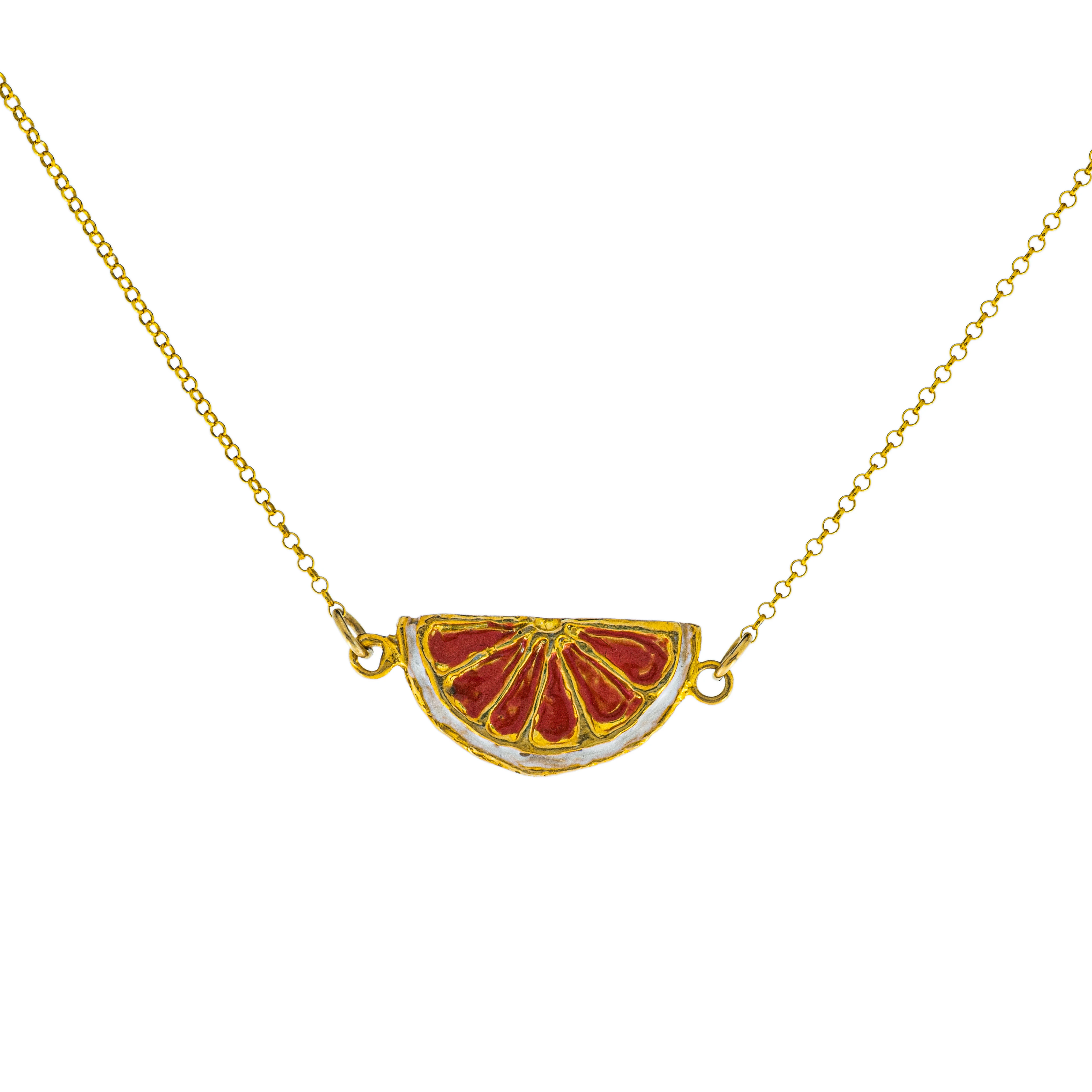 top quality Handcraft fashion Italian Necklace silver 925 Cadmio Nickel Free Jewelry half clove lemon orange