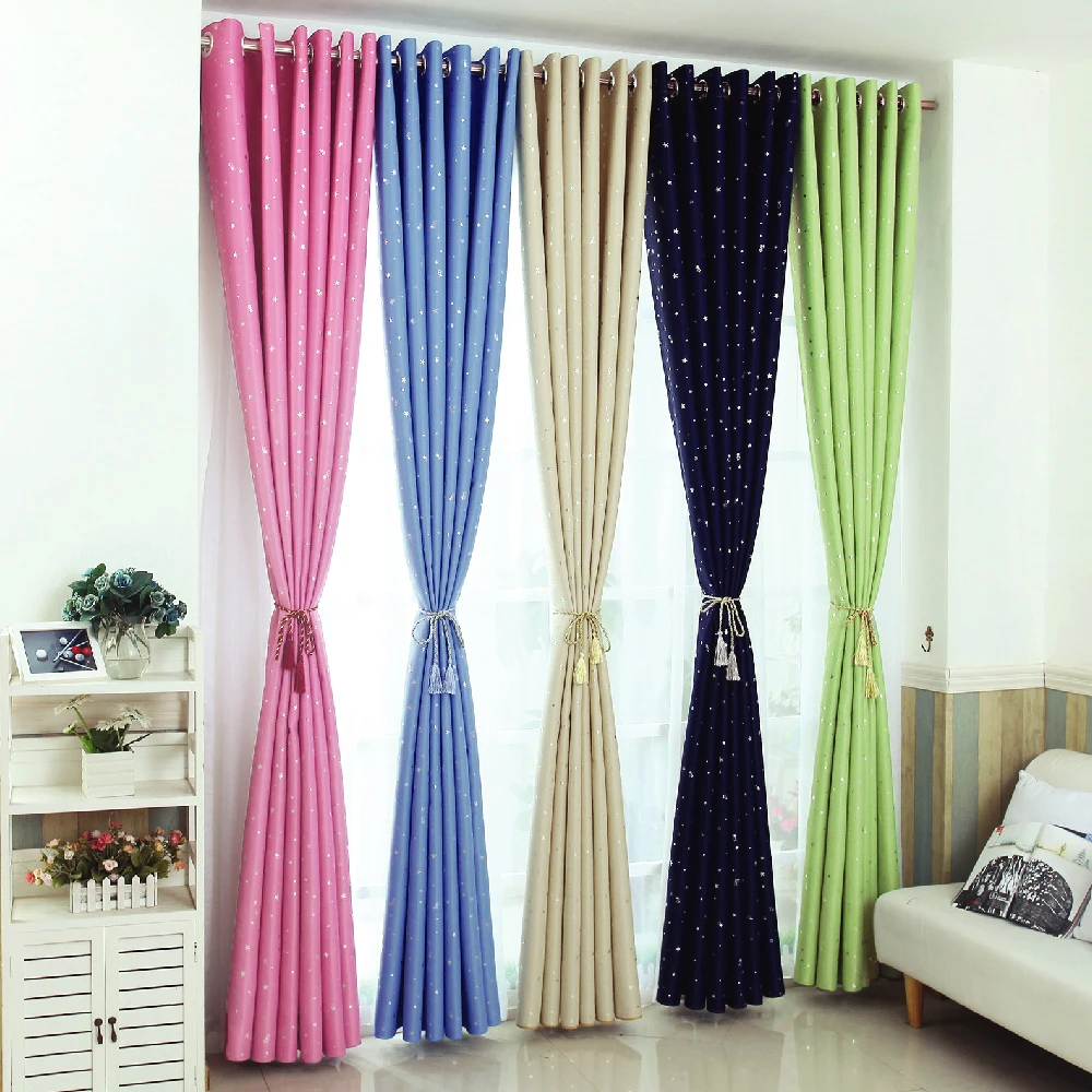 Premium Quality 100% Polyester Knitted Stylish Starry 85% Black Out Curtain Best Recommended For Everyday Use