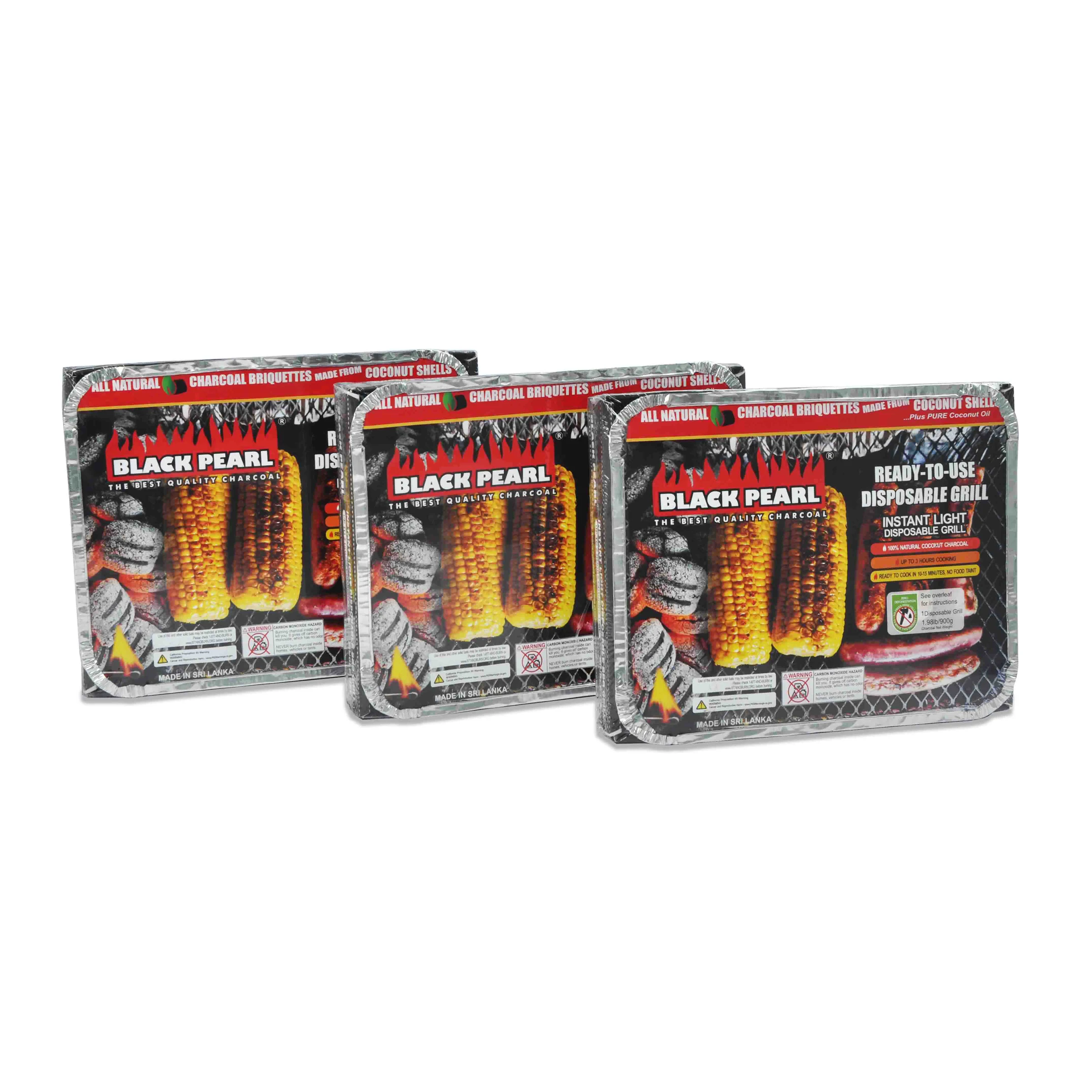 100% г. высококачественный одноразовый гриль для барбекю из скорлупы кокоса и угля с черной жемчужиной Шри-Ланка