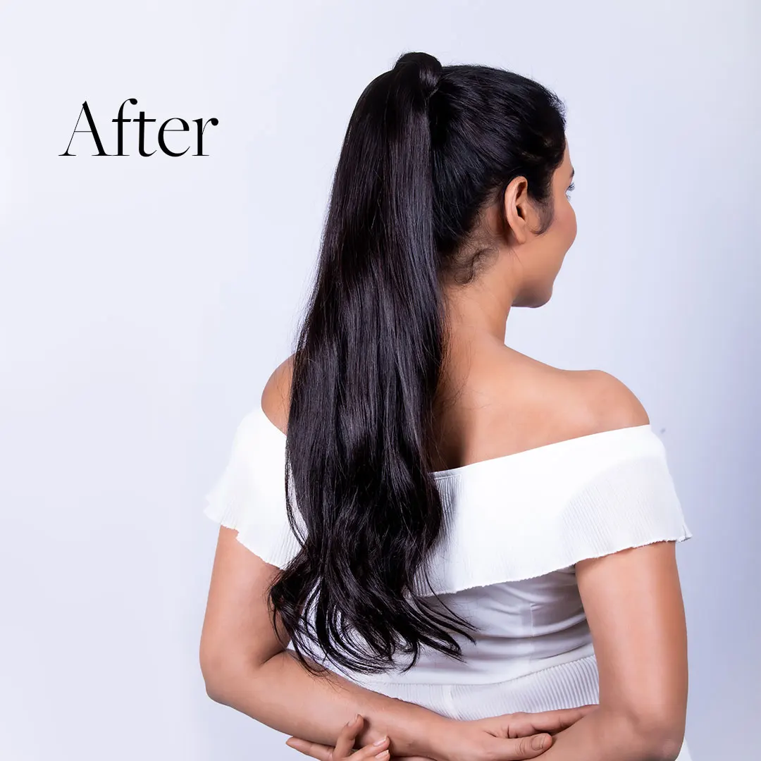 Pony Tail Raw Indian Remy hair Extensions wholesale Cuticle Aligned