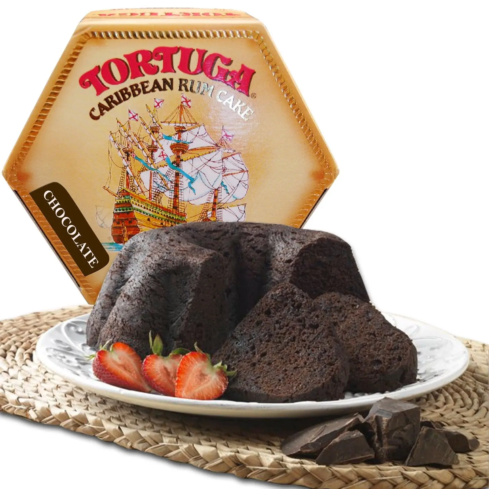 
TORTUGA Caribbean CHOCOLATE Flavor - 4 oz Rum Cake - The Perfect Premium Gourmet Gift for Gift Baskets Giveaways 