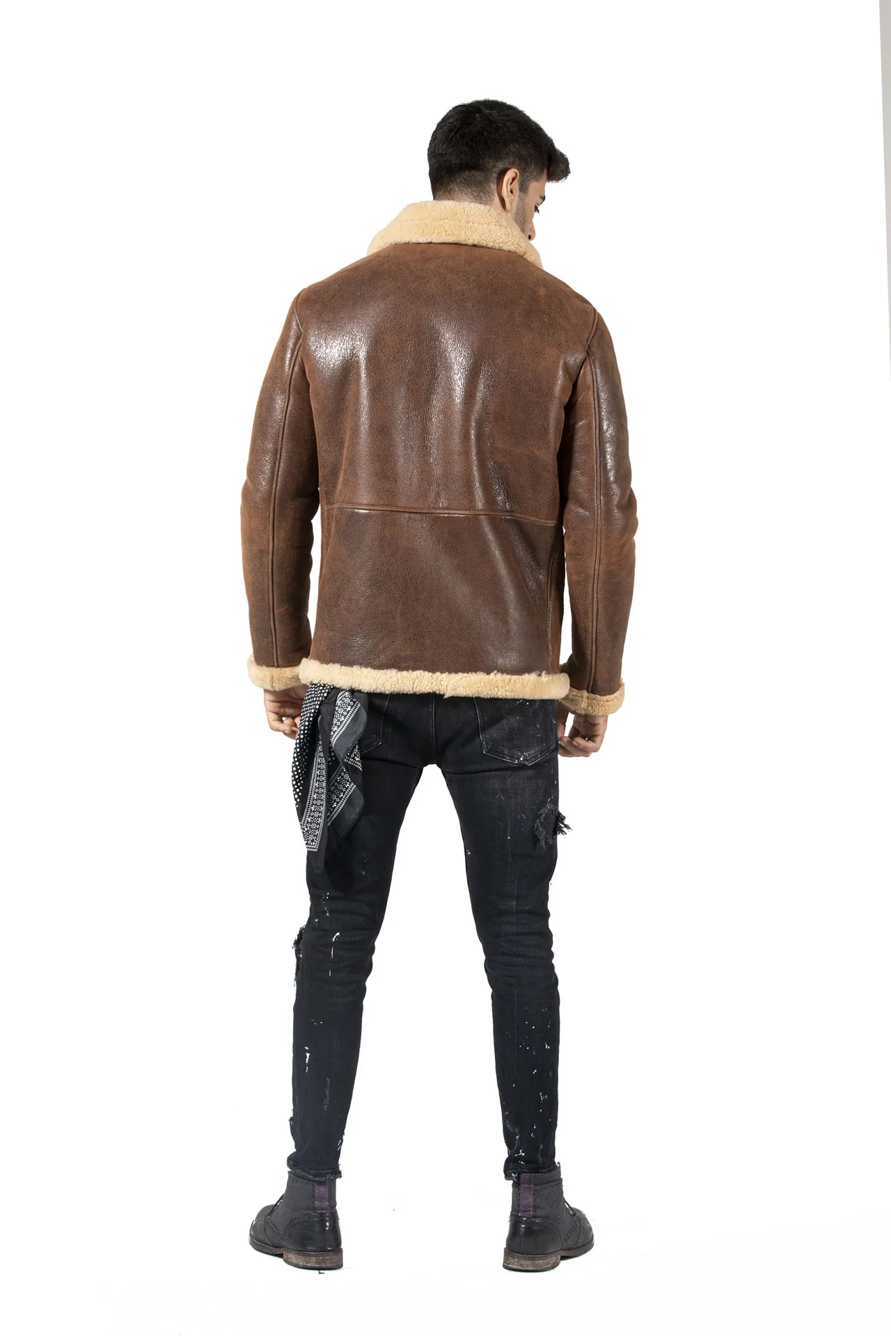 Calfskin Aviator Bomber Leather Jacket
