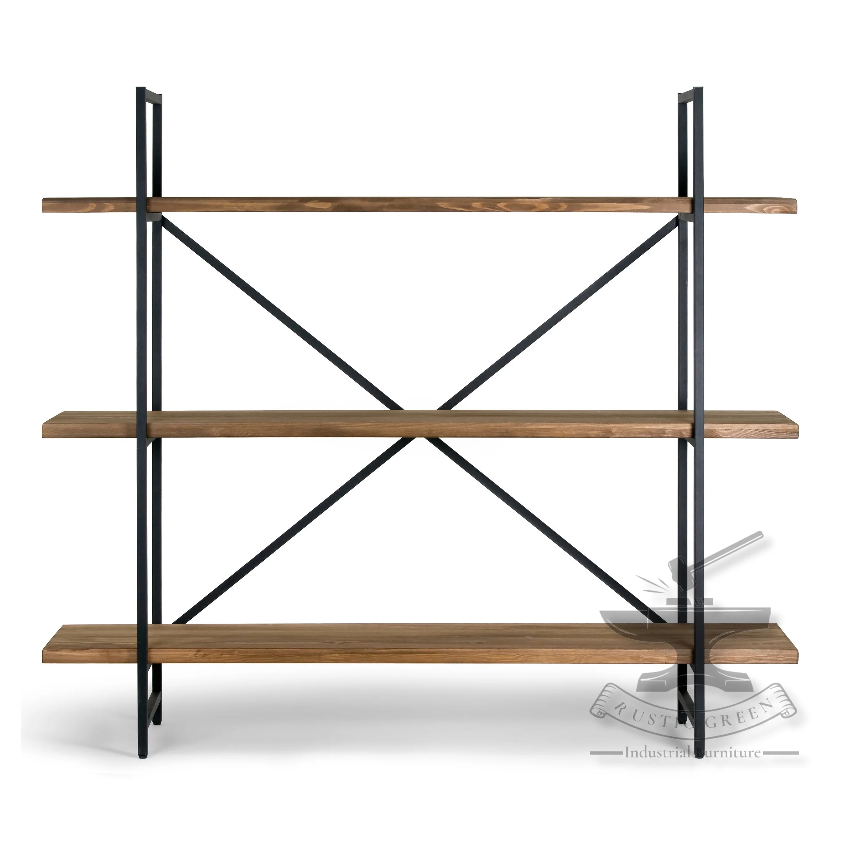 Large Industrial Iron & Wood Bookcase