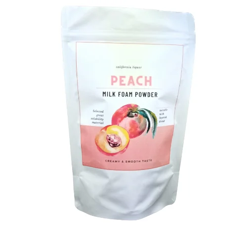 peach flavored milk foam powder boba bubble tea