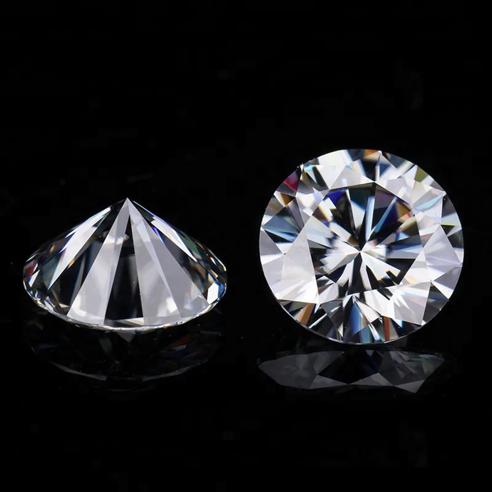 Factory Price  Excellent Cutting Round Shape Natural Moissanite Diamond with Grey VVS1 Clarity 1ct loose Moissanite Diamond