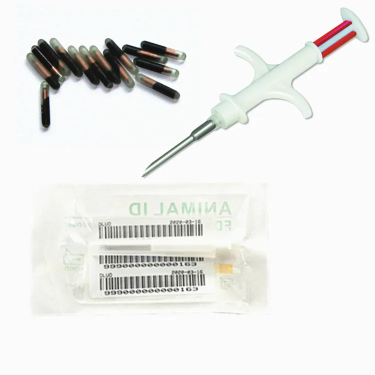 ISO 11784/5 ICAR 2.12x12mm RFID Pet Microchip Implant with Needle for Cattle/Dog/Cat Livestock