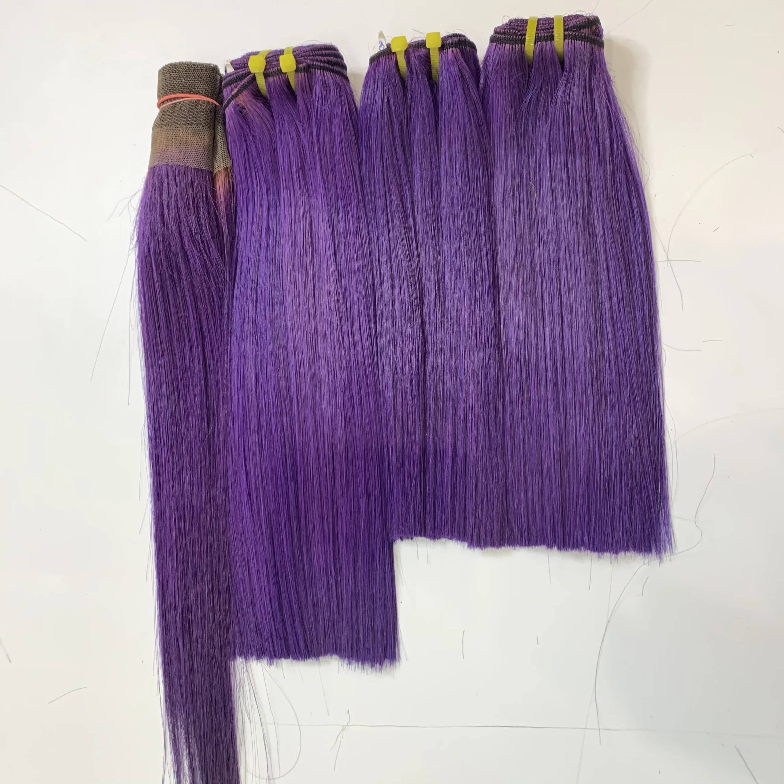 Оптовая продажа лучшее качество волосы Remy супер двойные прямые 100% вьетнамские человеческие пурпурного цвета