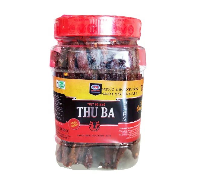 Vietnam Beef Meat Dried Beef Long piece 500g ( Plastic Jar)