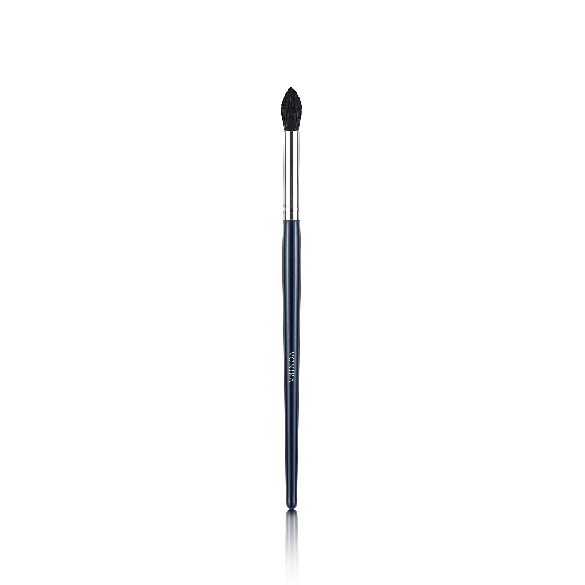 Vonira Black Goat Hair Medium Tapered Crease Blending Brush With Silver Copper Wooden Handle