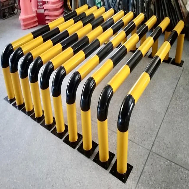 U Shaped Metal Bollard Safety Parking Barrier Post Guard Low Profile High Line Divider Steel