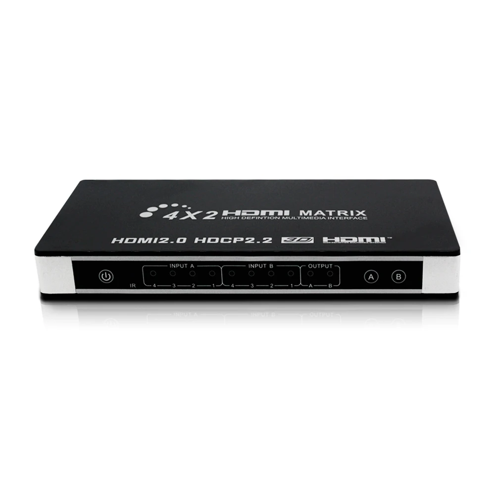 Коммутатор hdmi matrix, 4 в 2 выхода, поддержка 4K 30 Гц CEC ARC с аудиовыходом