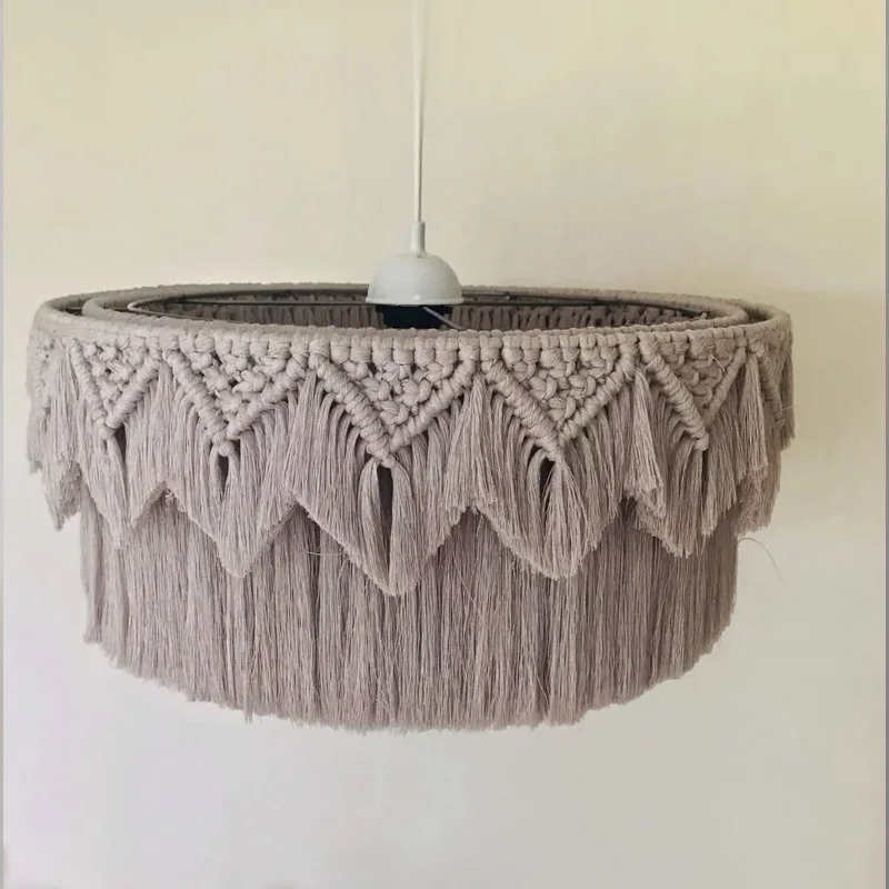 Tassel Chandelier BOHO Light! Fringe Chandelier Macrame Lamp Shade