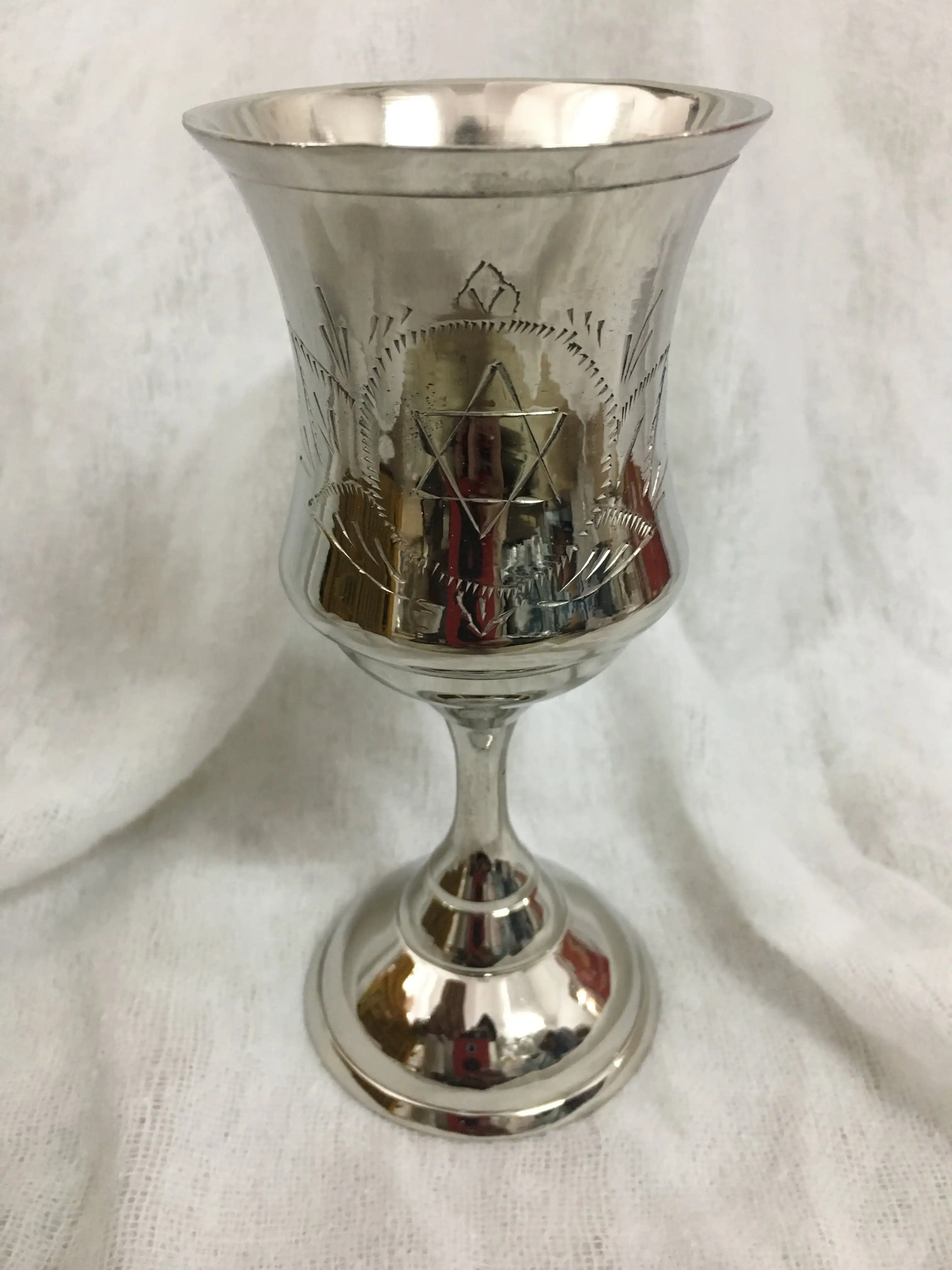Israel Giftware Design Pewter Kiddush Cup Religious Jewish Cup with a Star of David Engraved at wholesale price from India