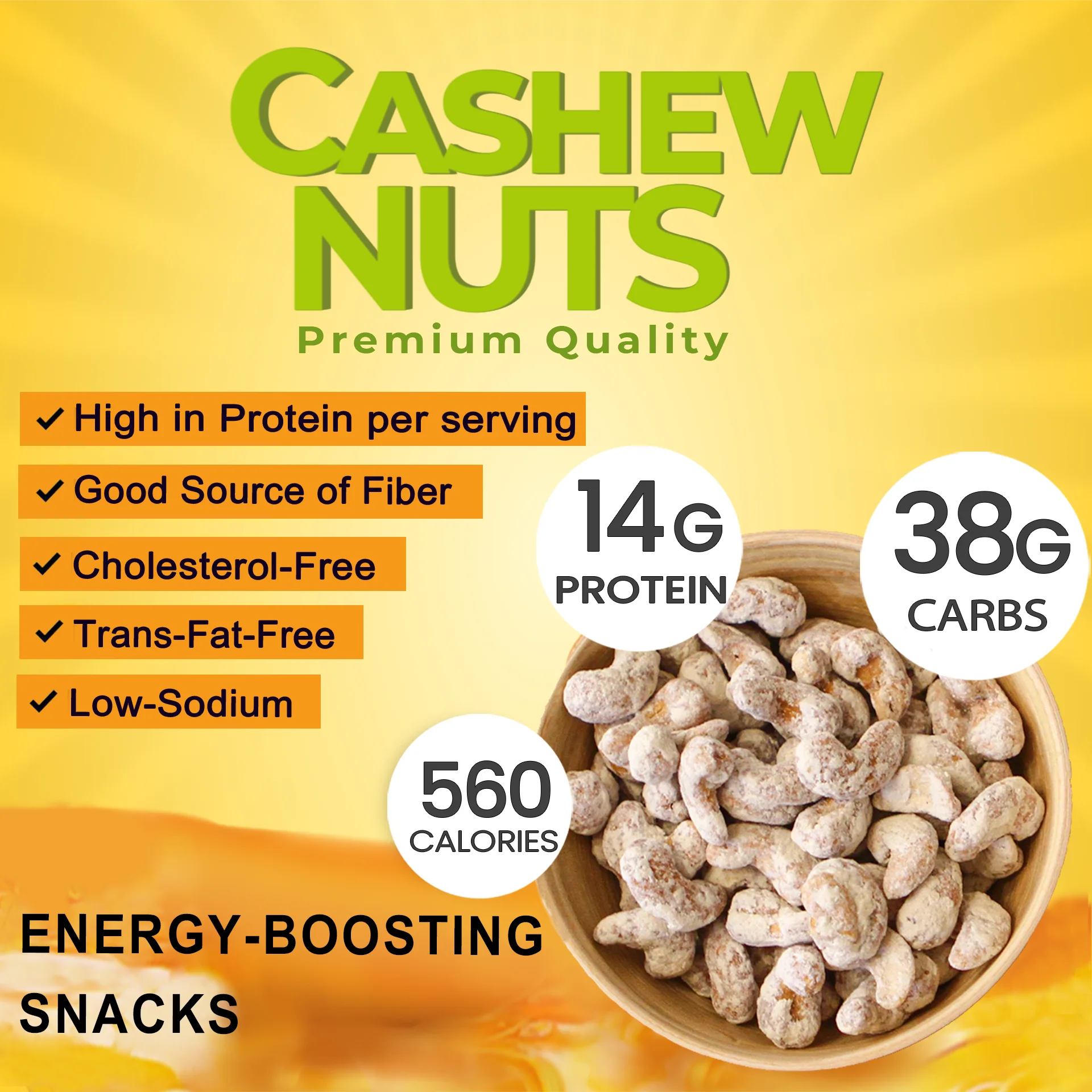 EUBIZ Cashew nuts Flavor Honey - Snack Packs - No Testa Shell - Box (paper) 1000g (35.3 OZ) - in VietNam