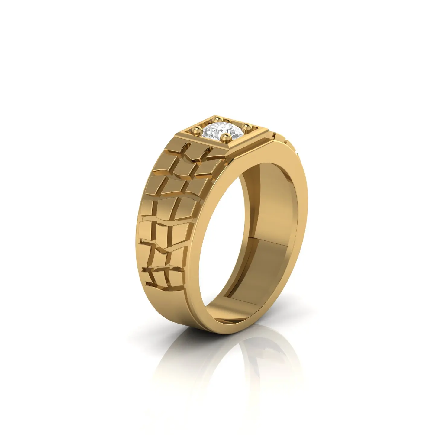Мужское обручальное кольцо из цельного желтого белого розового золота 18 карат с одним пасьянсом лабораторные ювелирные изделия со стразами помолвка модный подарок для вечеринки