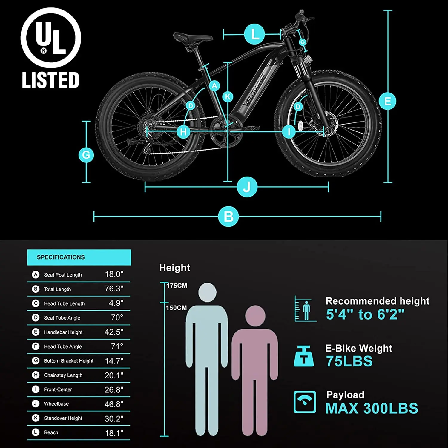 30% OFF US Free Ship Door to Door Velowave 750W 48V 16Ah Electric Bicycle Removable 26' Fat Tire 25M Ebike