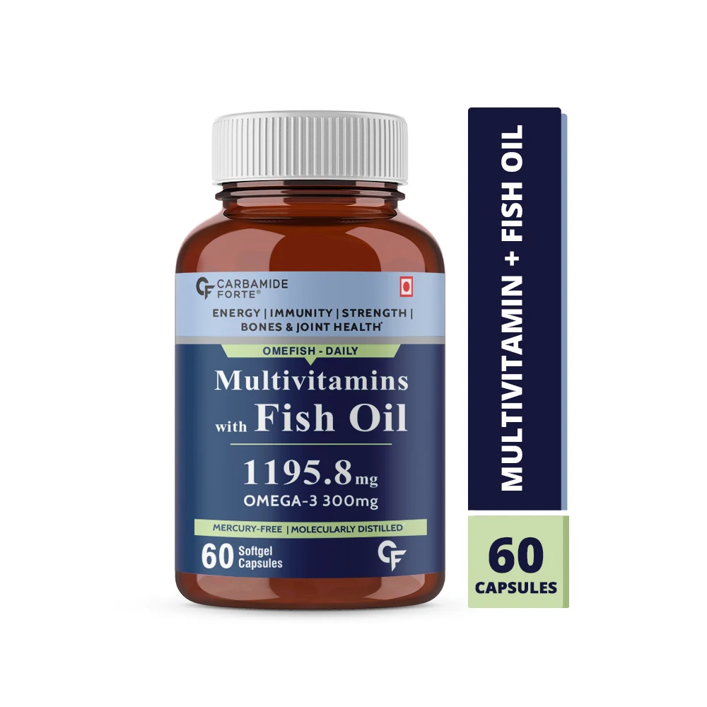 
Carbamide Forte Omega 3 Fish Oil 1195.8mg Double Strength (330mg EPA & 220mg DHA) - 60 Capsules 