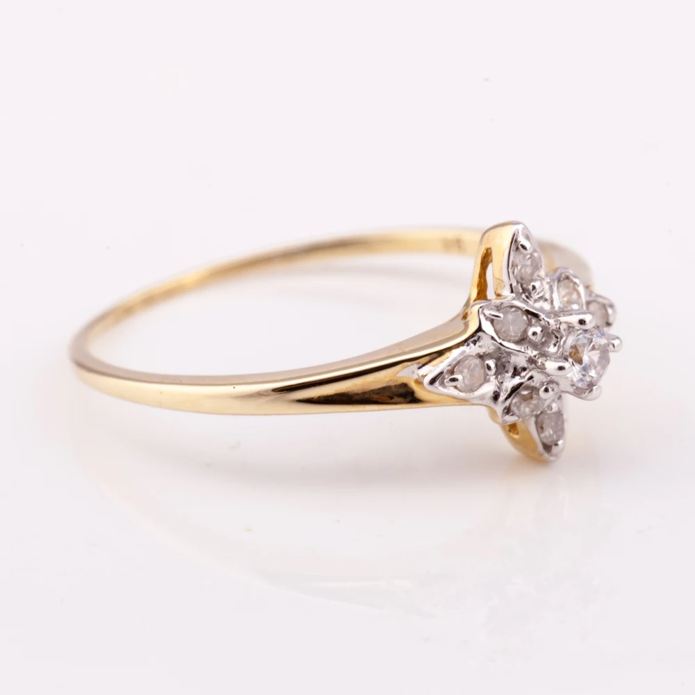 classic flower diamond ring silver 925 14K gold plated factory price high quality  from Thailand Manufacturer