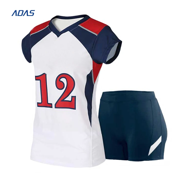 Wholesale Custom Made Women Short Sleeve Sublimation  High Quality Volleyball Uniform Jersey Quick Dry Breathable Custom Design
