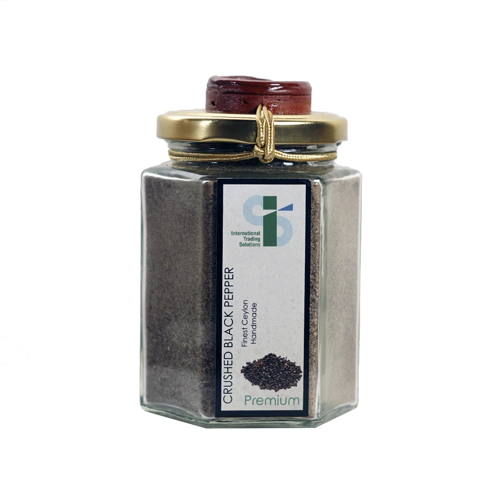 High Quality Wholesale One Year Warranty Glass Jar Premium Crushed Black Pepper Origin From Sri Lanka